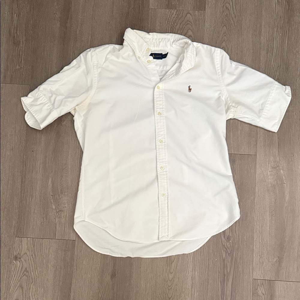 Polo by Ralph Lauren Cream Short-Sleeve Button-Down Shirt